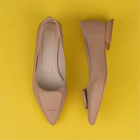 Trend Adımlar Kahverengi Kısa Kare Topuk Kadın Klasik Ayakkabı - Resim 5