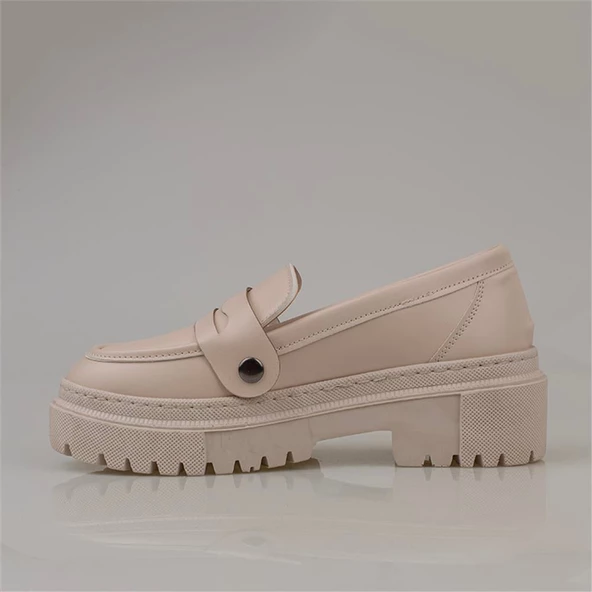 Trend Adımlar Krem Flex Kadın Üç Tokalı Değişken Oxford Ayakkabı - 3