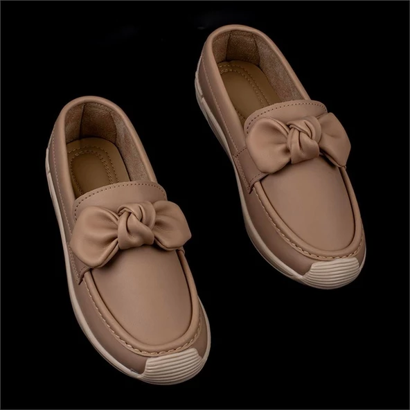 Trend Adımlar Vizon Grace Step Kadın Fiyonklu Hafif Oxford Ayakkabı - 4