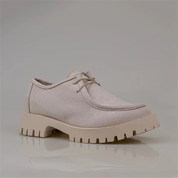 Trend Adımlar Bej Elegans Suede Kadın Oxford Ayakkabı - 2