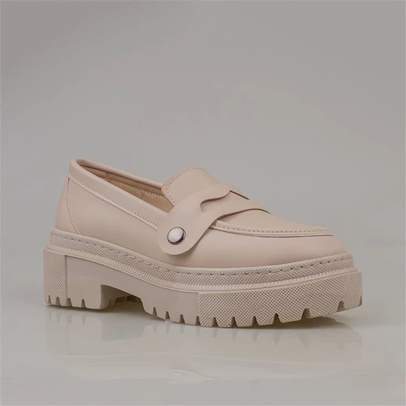 Trend Adımlar Krem Flex Kadın Üç Tokalı Değişken Oxford Ayakkabı - 2