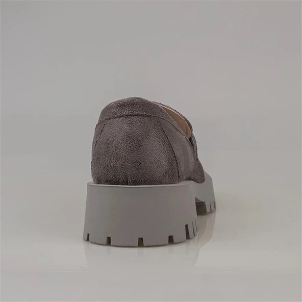 Trend Adımlar Füme Chic Belle Tokalı Kadın Süet Oxford Ayakkabı - 4