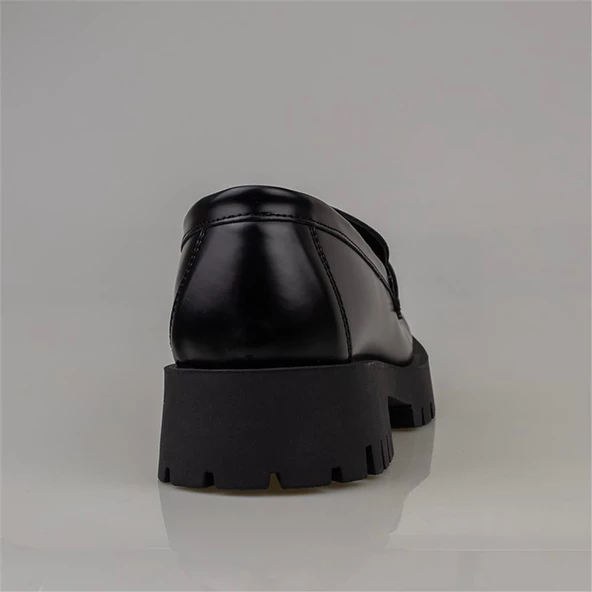 Trend Adımlar Siyah Chic Belle Tokalı Kadın Oxford Ayakkabı - 4