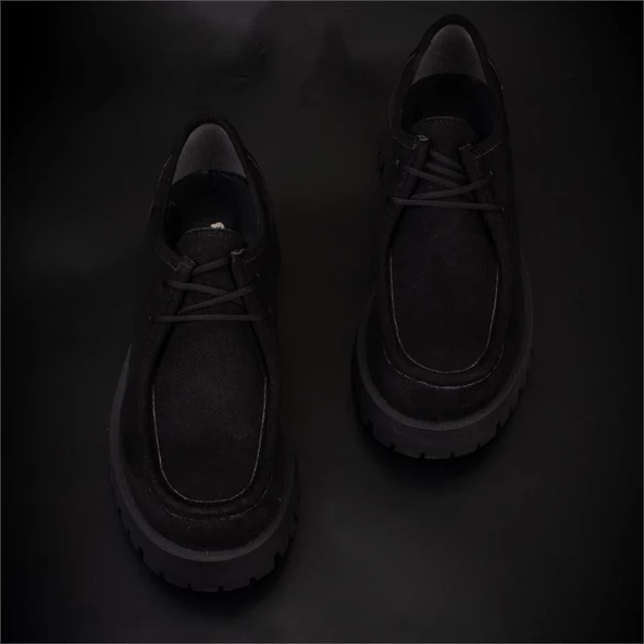Trend Adımlar Siyah Elegans Suede Kadın Oxford Ayakkabı - 6
