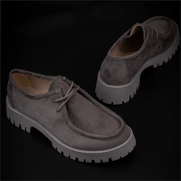 Trend Adımlar Füme Elegans Suede Kadın Oxford Ayakkabı - 7