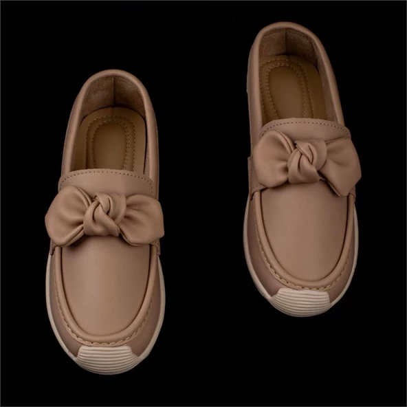 Trend Adımlar Vizon Grace Step Kadın Fiyonklu Hafif Oxford Ayakkabı - 5