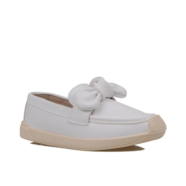 Trend Adımlar Beyaz Grace Step Kadın Fiyonklu Hafif Oxford Ayakkabı - 2