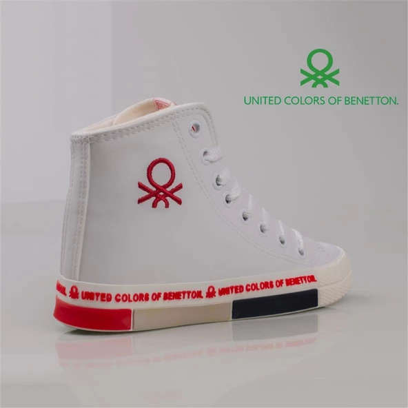 Benetton Beyaz Unisex Uzun Suni Deri Mevsimlik Spor - 5