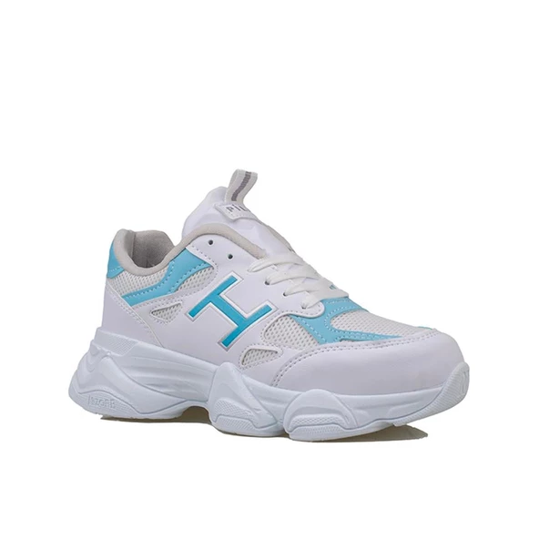 Trend Adımlar Mavi Handa Kadın Bağcıklı Kalın Taban Sneaker - 2