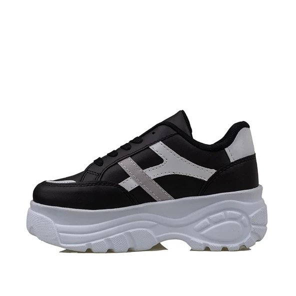 Trend Adımlar Siyah Kadın Kalın Taban Sneaker - 3