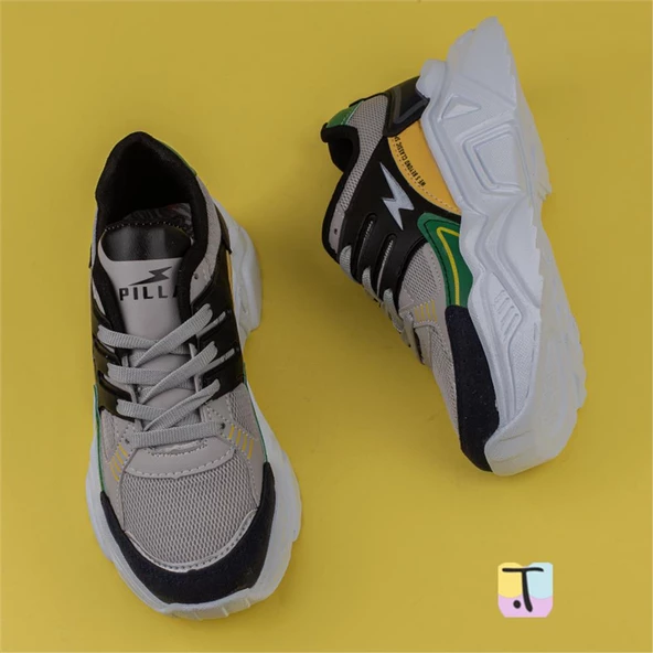 Trend Adımlar Yeşil Enerjik Kalın Taban Kadın Sneaker - 4