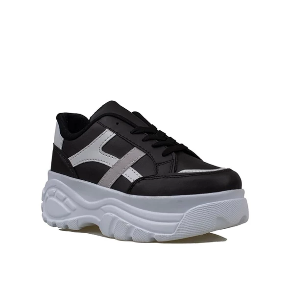 Trend Adımlar Siyah Kadın Kalın Taban Sneaker - 2