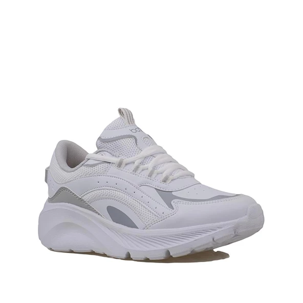 Trend Adımlar Beyaz Kalın Tabanlı Memory Foam Unisex Sneaker - 2
