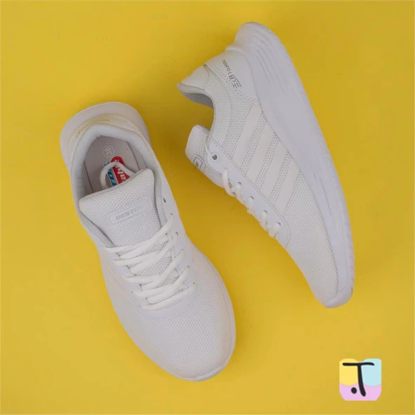 Trend Adımlar Beyaz Comfortable Unisex Yürüyüş Spor Ayakkabı - 5