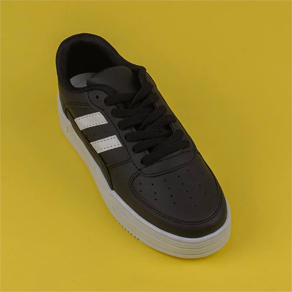 Trend Adımlar Siyah-Beyaz Sportline Kadın Sneaker - Resim 4