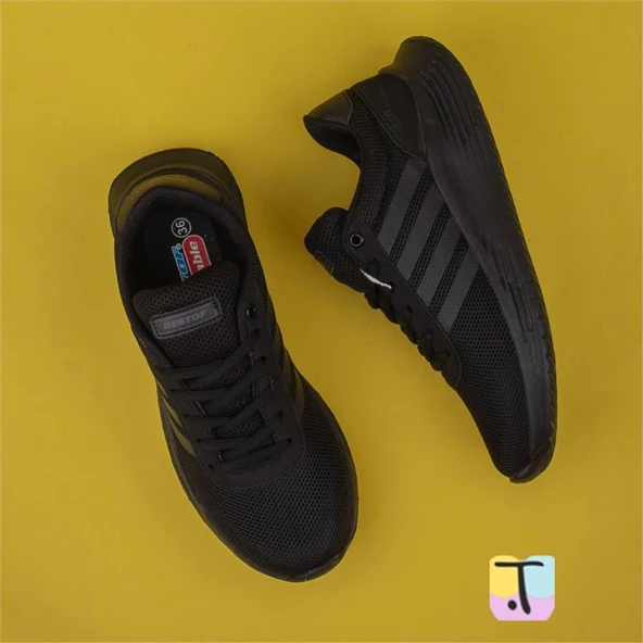 Trend Adımlar Siyah Comfortable Unisex Yürüyüş Spor Ayakkabı - 5