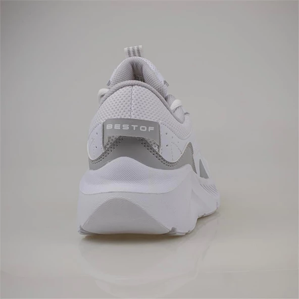Trend Adımlar Beyaz Kalın Tabanlı Memory Foam Unisex Sneaker - 4