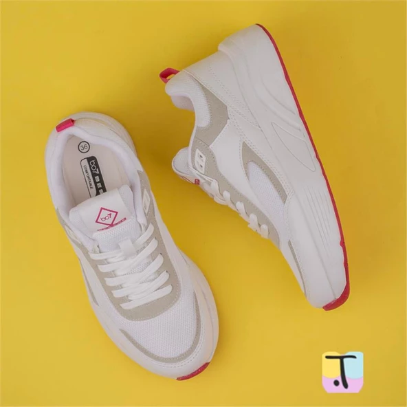 Trend Adımlar Beyaz Unisex Kalın Taban Comfortable Sneaker - 5