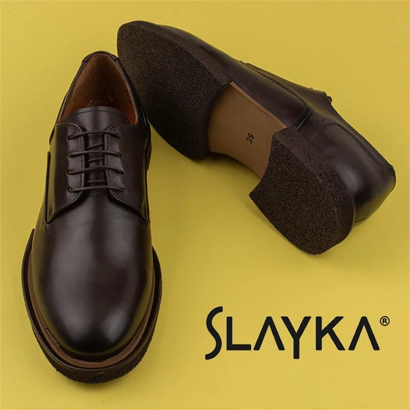 Slayka Kahverengi Elegant Beauty Erkek Bağcıklı Klasik Ayakkabı - 7