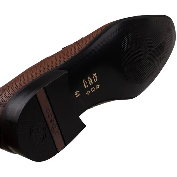 Fosco Taba Bağcıksız Lazer Baskılı Erkek Klasik Ayakkabı - Resim 4