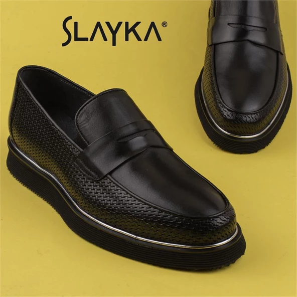 Slayka Siyah Spectacular Erkek Eva Taban Klasik Ayakkabı - Resim 8