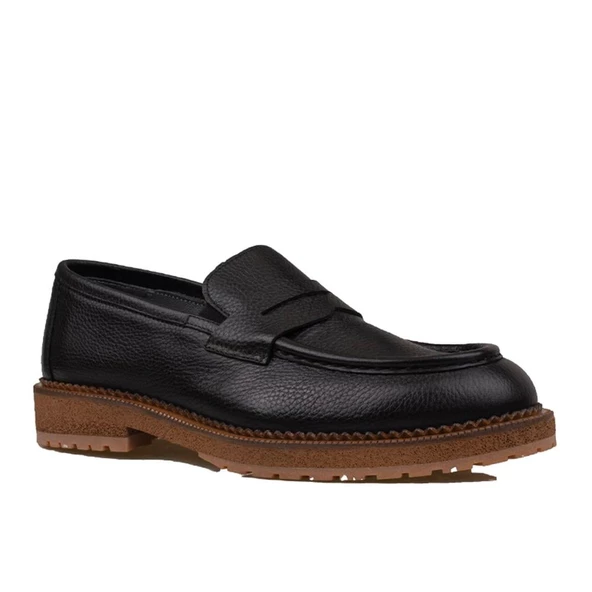 Slayka Siyah Fighter Erkek Yeni Nesil Bağcıksız Klasik Ayakkabı - Resim 2