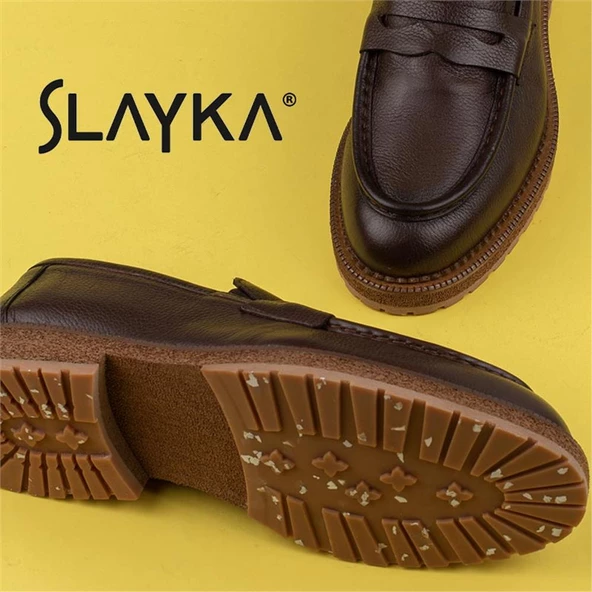 Slayka Kahverengi Fighter Erkek Yeni Nesil Bağcıksız Klasik Ayakkabı - 7