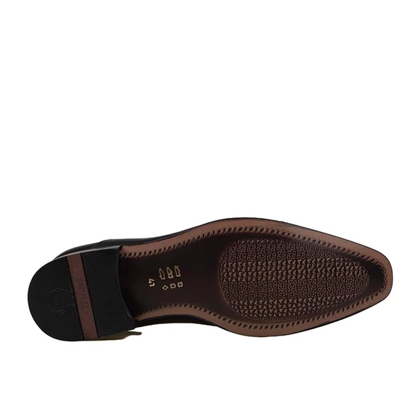 Fosco Siyah Hakiki Deri Bağcıklı Özel Üretim Klasik Ayakkabı - 4