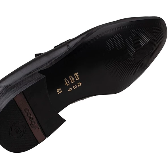 Fosco Siyah Kesik Burun Neolit Taban Bağcıksız Klasik Ayakkabı - Resim 5