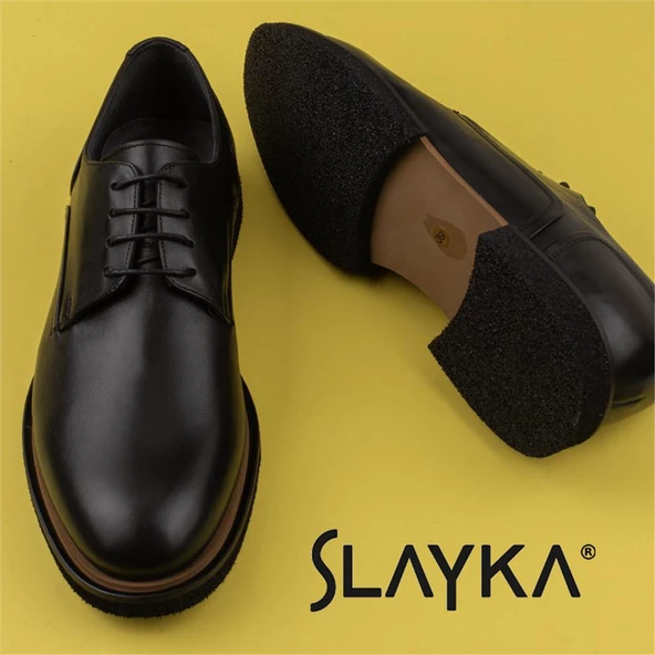 Slayka Siyah Elegant Beauty Erkek Bağcıklı Klasik Ayakkabı - Resim 7