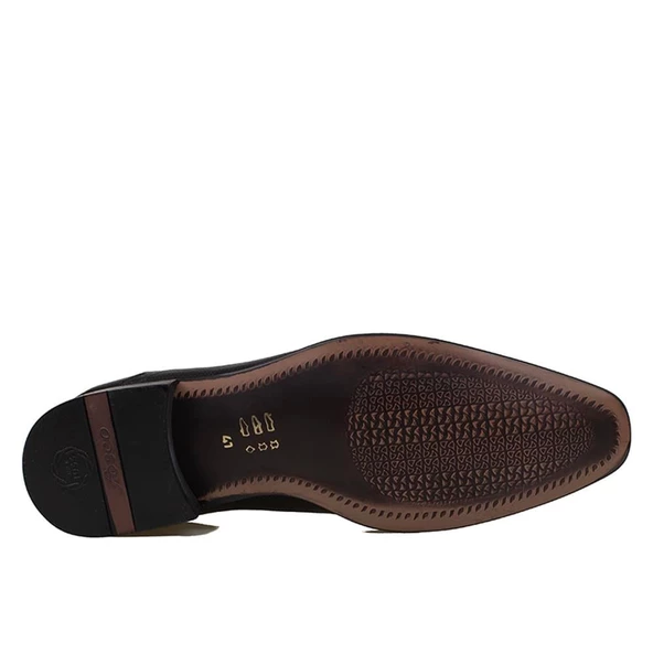 Fosco Siyah Hakiki Deri Neolit Özel Üretim Klasik Ayakkabı - Resim 4