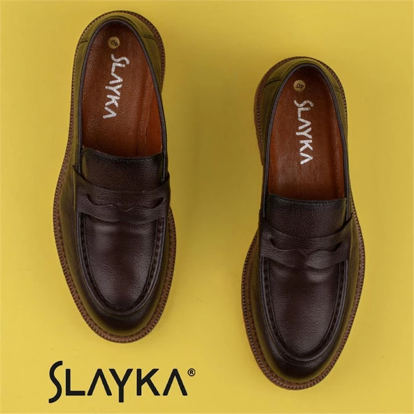 Slayka Kahverengi Fighter Erkek Yeni Nesil Bağcıksız Klasik Ayakkabı - 6