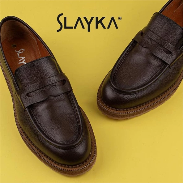 Slayka Kahverengi Fighter Erkek Yeni Nesil Bağcıksız Klasik Ayakkabı - 8