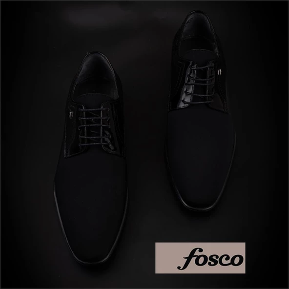 Fosco Siyah Saten Özel Üretim Erkek Klasik Ayakkabı - 6