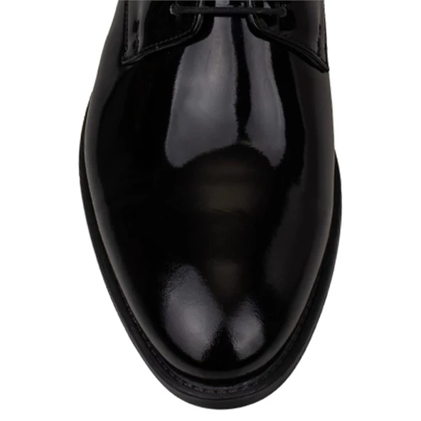 M2S Siyah Rugan Düz Bağcıklı Klasik Ayakkabı - 6