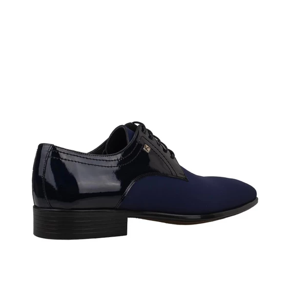 Fosco Mavi Saten Özel Üretim Erkek Klasik Ayakkabı - 5