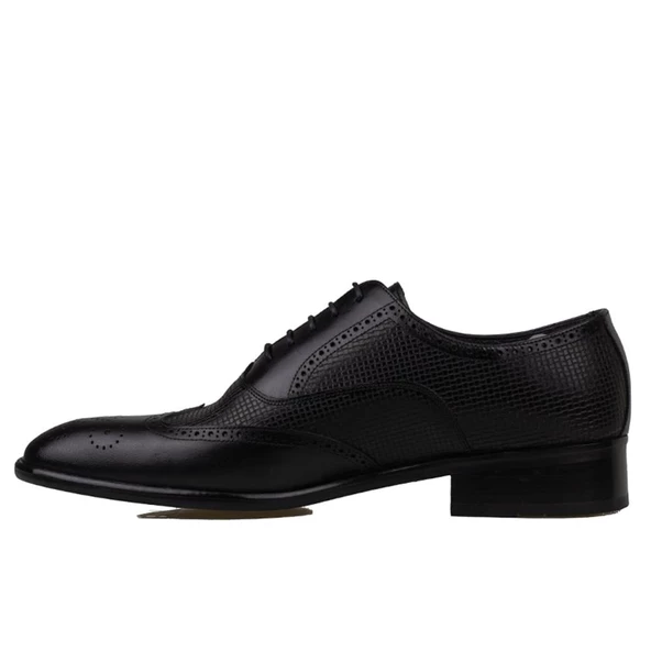 Fosco Siyah Lazer Kesim Neolit Erkek Klasik Ayakkabı - Resim 3