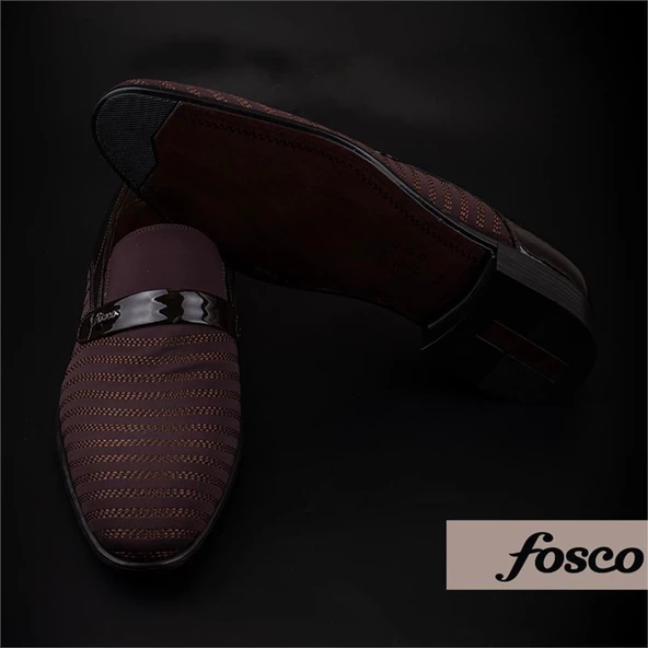 Fosco Kahverengi Saten Üzeri Rugan İşlemeli Erkek Klasik Ayakkabı - Resim 7