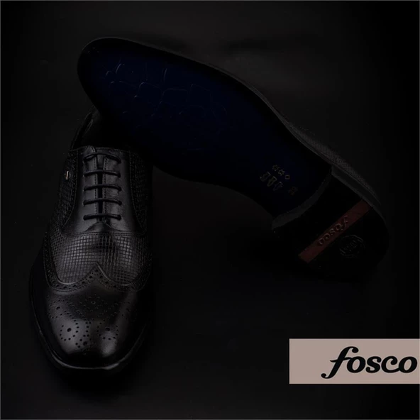 Fosco Siyah Lazer Kesim Neolit Erkek Klasik Ayakkabı - Resim 7