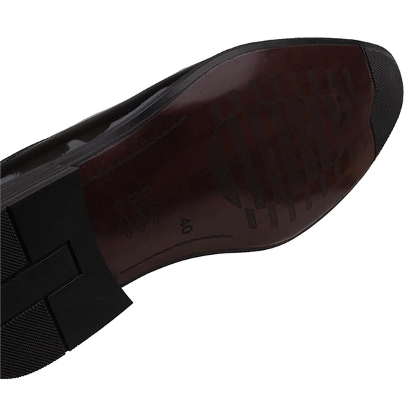 M2S Siyah Erkek Bağcıklı Düz Tasarım Rugan Klasik Ayakkabı - 4