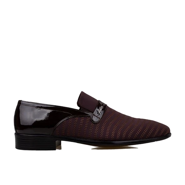 Fosco Kahverengi Saten Üzeri Rugan İşlemeli Erkek Klasik Ayakkabı ürün görseli