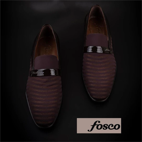 Fosco Kahverengi Saten Üzeri Rugan İşlemeli Erkek Klasik Ayakkabı - Resim 6