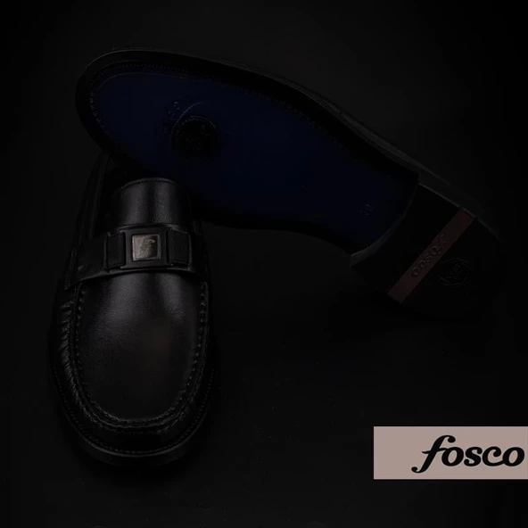 Fosco Siyah Rock Hakiki Deri Neolit Taban Klasik Ayakkabı - 6