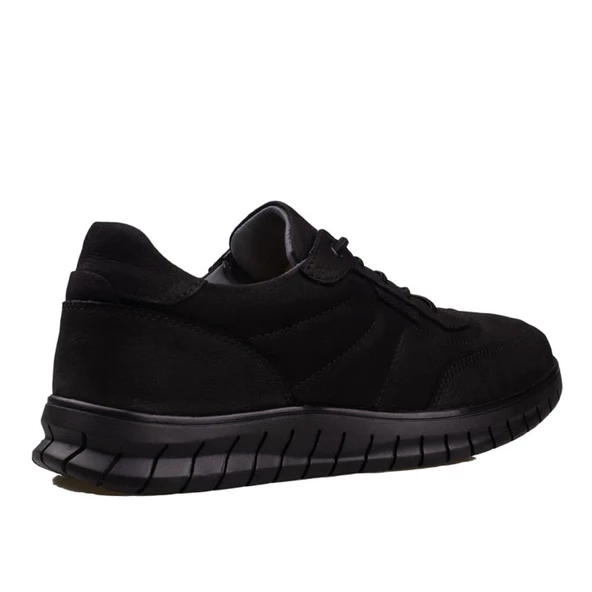 M2S Siyah Hakiki Nubuk Deri Erkek Casual Ayakkabı - Resim 5