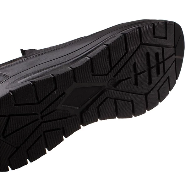 M2S Siyah Hakiki Deri Lastikli Mevsimlik Casual Ayakkabı - Resim 5