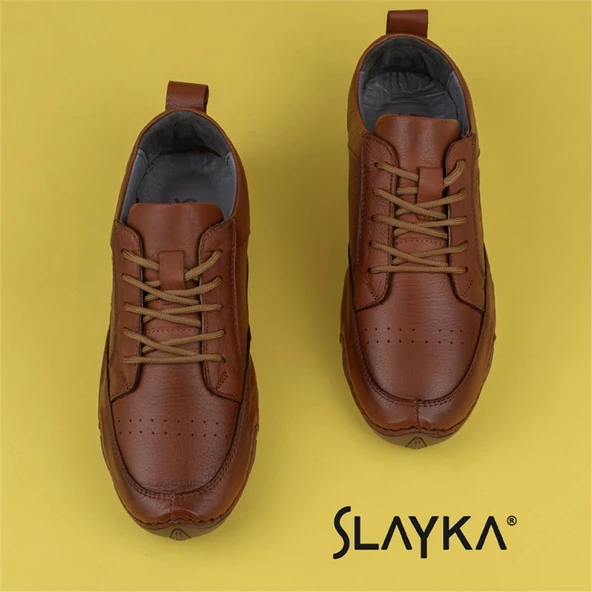 Slayka Taba Rollo Two Hakiki Deri Gündelik Ayakkabı - 5