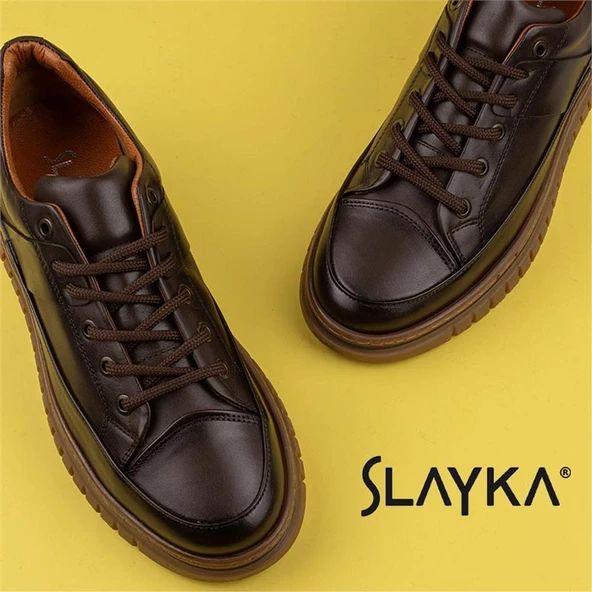 Slayka Kahverengi Charisma Leather Erkek Bağcıklı Casual Ayakkabı - Resim 7