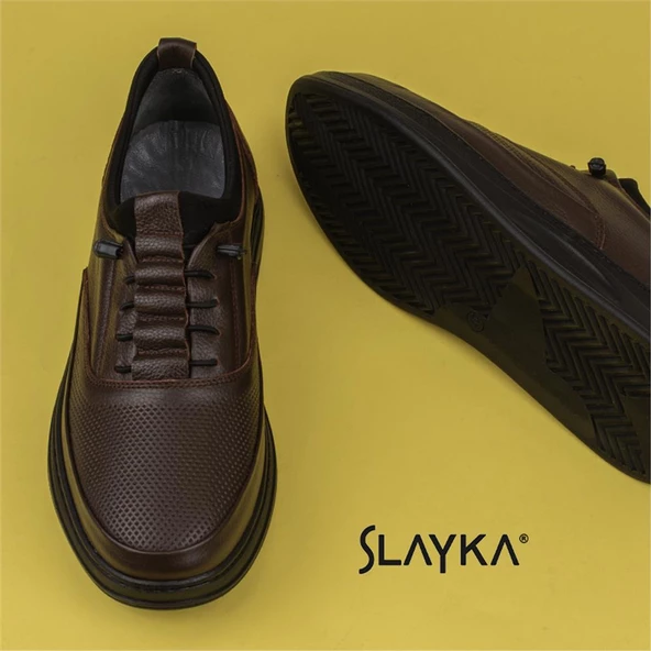 Slayka Kahverengi Lastikli Erkek Gündelik Ayakkabı - 6