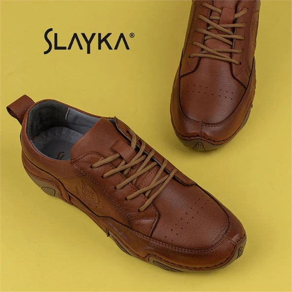 Slayka Taba Rollo Two Hakiki Deri Gündelik Ayakkabı - 6