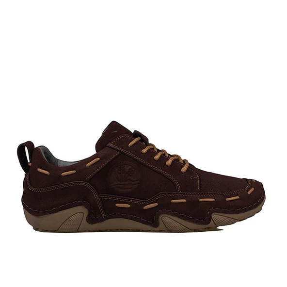 Slayka Kahverengi Rollo Hakiki Nubuk Deri Bağcıklı Gündelik Ayakkabı ürün görseli